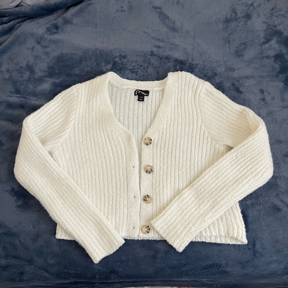 (Art Class) Cream Button-Up Cardigan